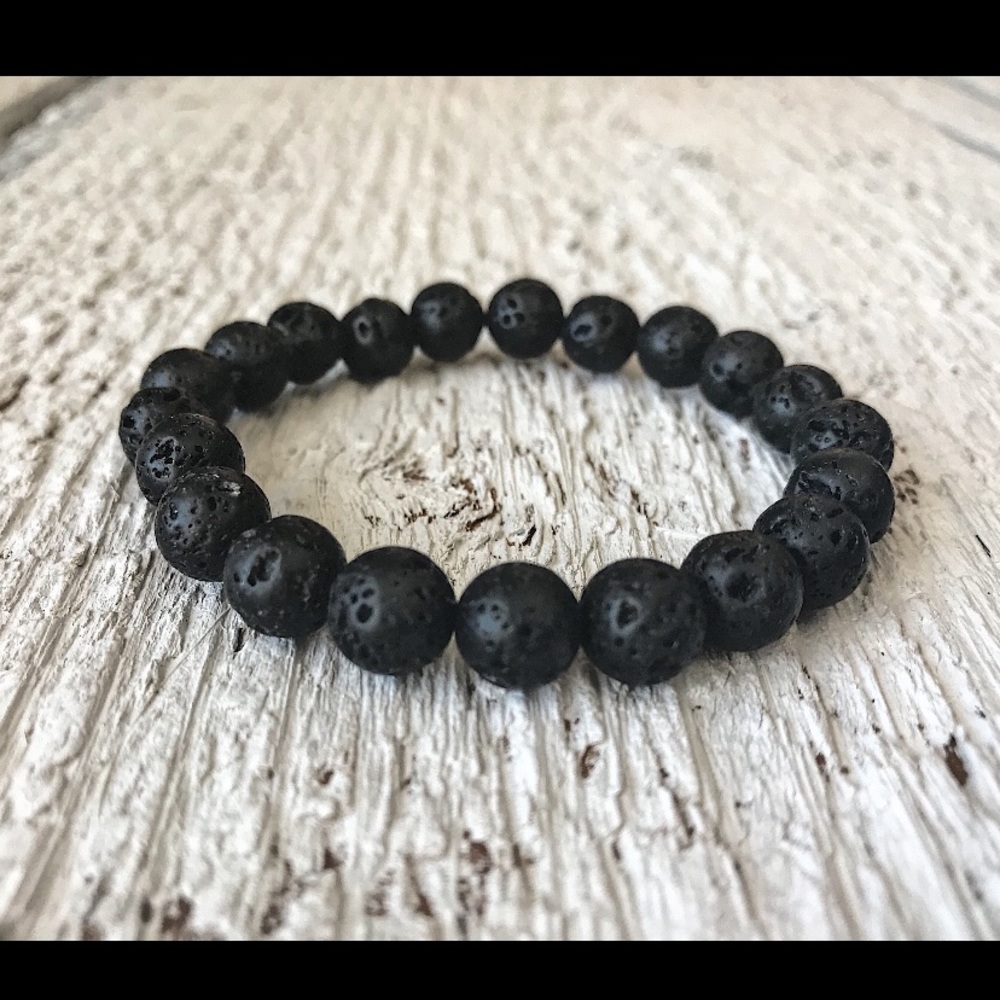Black lava bead bracelet
